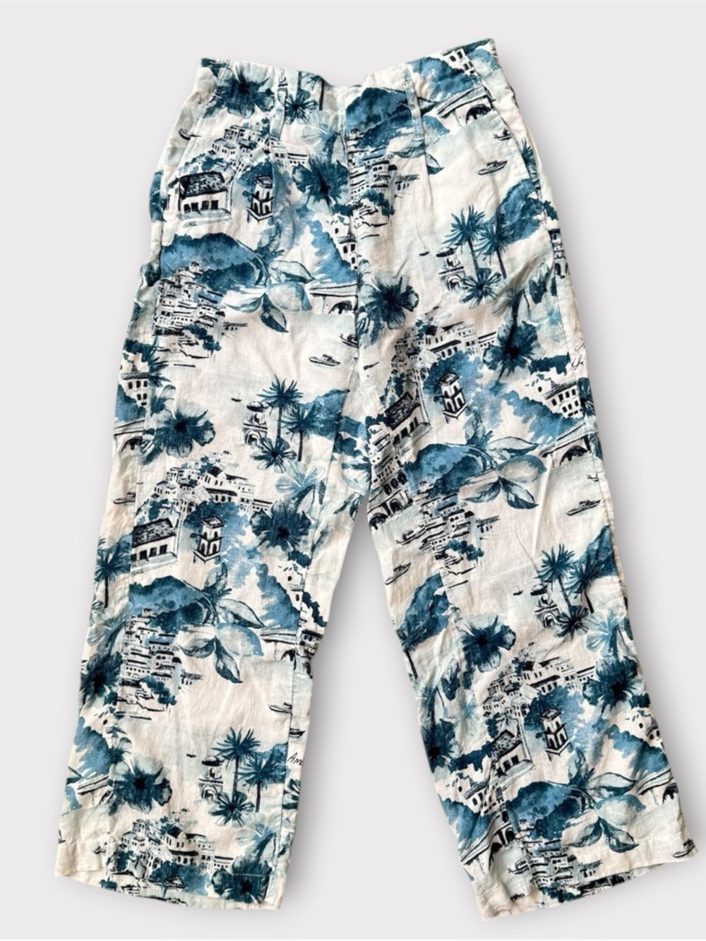 Cynthia Rowley Amalfi Coast Linen Blend Lightweight Beachy Trouser Pants